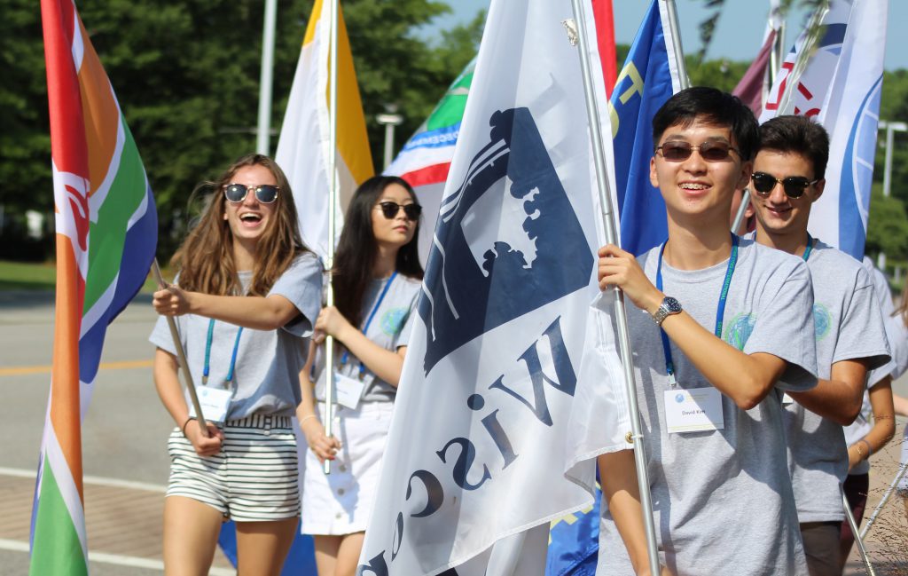 2017 Youth Leadership Summit students at the Parade of Flags